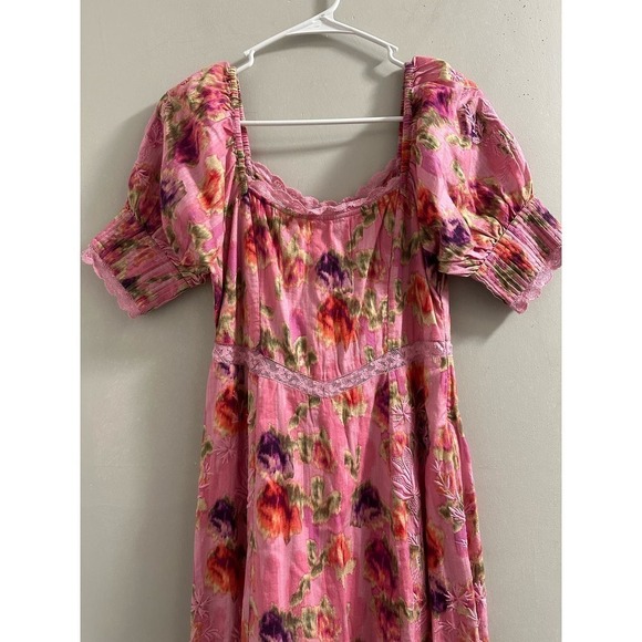 loveshackfancy Mariata Floral Lace Trim Maxi Dress Size 6 - Picture 3 of 13